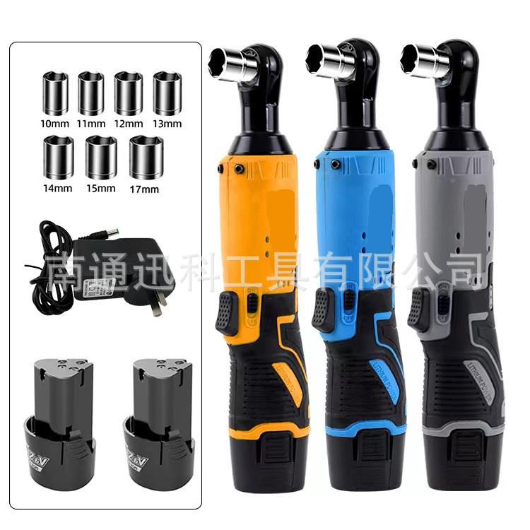 电2v锂JLL0电电动棘轮扳手充电式9度角向动扳手直角拐弯器弯1头扳