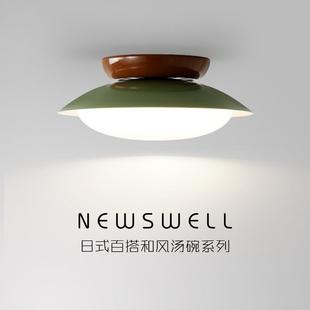 法式复古奶油风过道吸顶灯走廊入户玄关灯卧室衣帽间灯绿色阳台灯