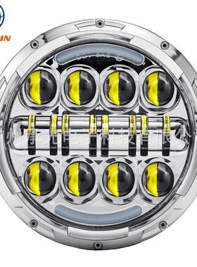适用牧马人7寸led大灯哈雷改装大灯吉普多功能双色LED前照灯