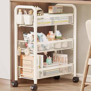宿舍置物架学生寝室多层可移动带轮小推车书桌下落地书本收纳架子