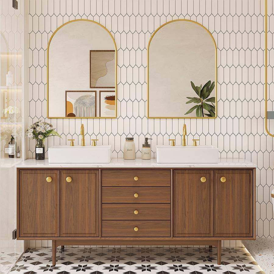 原木风现代可丽耐陶瓷台上盆浴室柜组合简约经典橡木双人浴室柜,智能设备,其他智能设备,淘宝优惠券,粉丝福利购,淘宝优惠卷