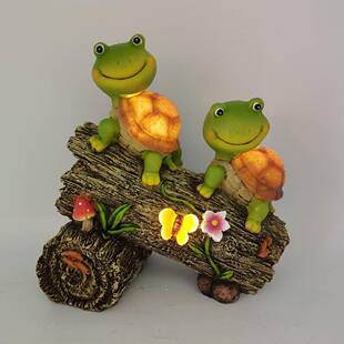 太阳能树脂灯乌龟爬树草坪庭院装饰灯园林花园摆件动物雕像工艺品