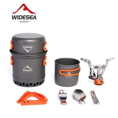 Widesea野营炊具组合套锅户外气炉便携式徒步登山轻量