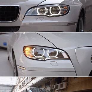 LED天使眼大灯日行灯 宝马X5大灯总成E70改装 适用于07 13款