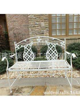 式LPB欧铁艺室内长白色双人沙发靠背椅阳椅台休闲躺户外庭院露台