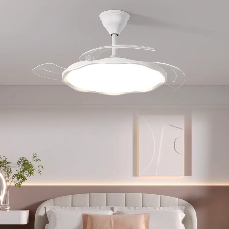 卧室风扇灯2025新款油风简约现隐形卧室房吊代扇无品牌/书灯奶全