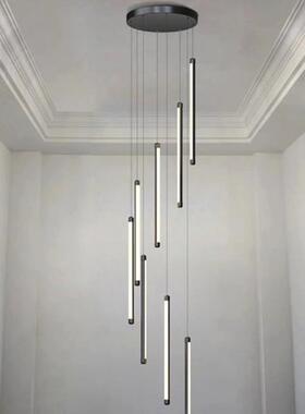 楼中梯吊灯复楼别墅长式EWQ线多头挑空楼客厅旋转空灯厂家直供道