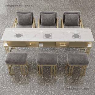 网人红美甲椅套装单桌无品牌/双三多功甲能美台轻奢吸尘器修甲桌