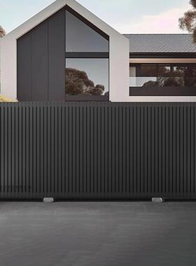 简约铝艺大门别移墅庭院门电动平移门折叠车库转78306开弯对门铝