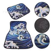 JDM跨境HPR图热销汽织车通用脚垫海浪案底尼龙布橡胶防滑防脚垫个