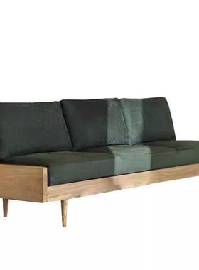 简沙发双人位民宿可拆客约洗小户厅型绿色无扶手实木TPH布艺沙发