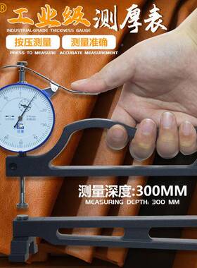 大跨度深测厚表皮革0厚仪大号厚度规0测喉-10*300MM/.01MM97578卡