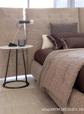 Anle天使床意式极简宽g屏翼可折叠背法式诧寂风双布艺高HNB软包床