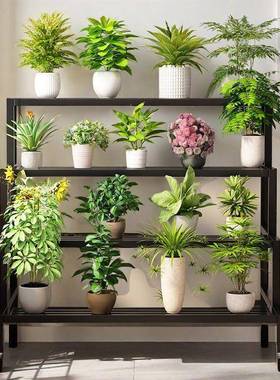 花架物架阳CEW台落地式多室内厅装客饰花台铁艺花层卉多肉花置盆