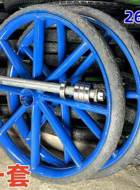 具车手推车推车轮动车37219轮子轮子钢圈实心手推轮胎车工地工翻