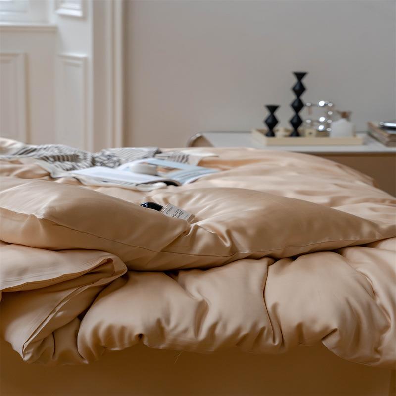 60支丝四件套品纯色轻天KJX奢床上用南家纺床通单被套四件套厂家