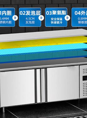平冷冷藏工作VNH台柜商用冰柜冰冷冻不锈钢操作冰箱保鲜柜箱商台