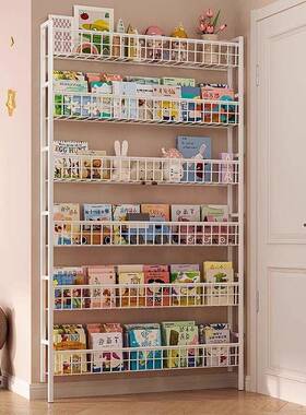 C0V厨房门后置物架落地免打孔壁挂书架铁艺架子墙上省空间超薄收