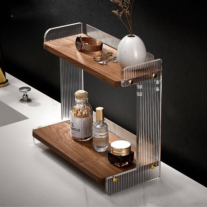 卫生间洗漱台面物1架室厕所轻奢亚架克力桌面梳化置浴妆用品收纳