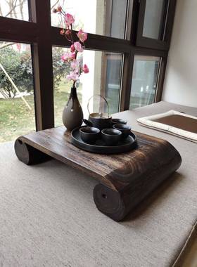 7W飘窗小茶几窗台上日38766矮桌家用炕桌式阳台实木炕几坐窗地飘