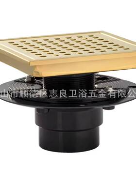 方4in6英寸法兰漏304不锈地钢方格防XQM臭浴室阳台形地漏亚马逊跨