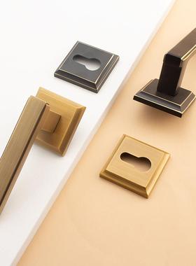 现中式简约20852法门锁全铜分体式静音卧室间实木房门门把代房手