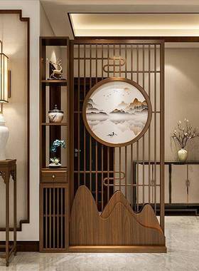 新IIP中式实木屏风客格栅玄关柜厅家用正对大门入门户进遮挡玄关