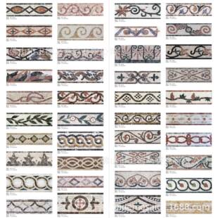 腰天然大理石马赛克线石材马赛克AVE踢边脚线波打线围案蔓藤图腰