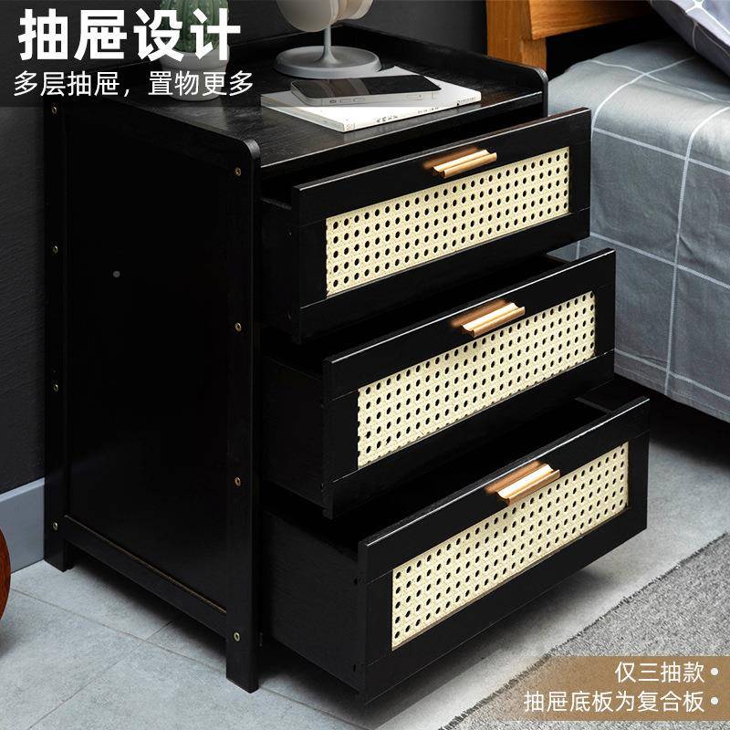 床头柜简约代置物组架小租型柜子现床边柜储物边几实木出房用1871