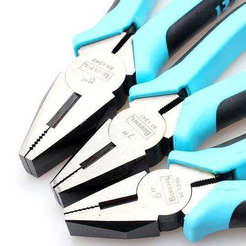 百锐钢丝钳老虎钳6寸8寸断线钳虎口钳工具省力平口钳克丝钳剪线