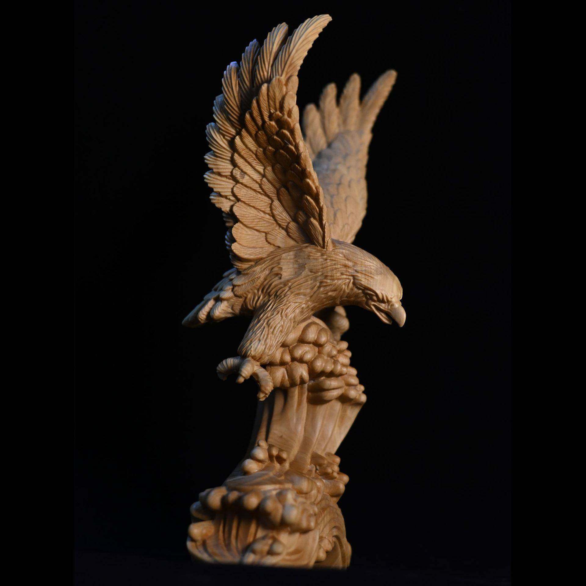 大展宏图老鹰木雕工艺品小叶黄杨木雕木雕摆件木雕动物,机械设备,其他机械设备,淘宝优惠券,粉丝福利购,淘宝优惠卷