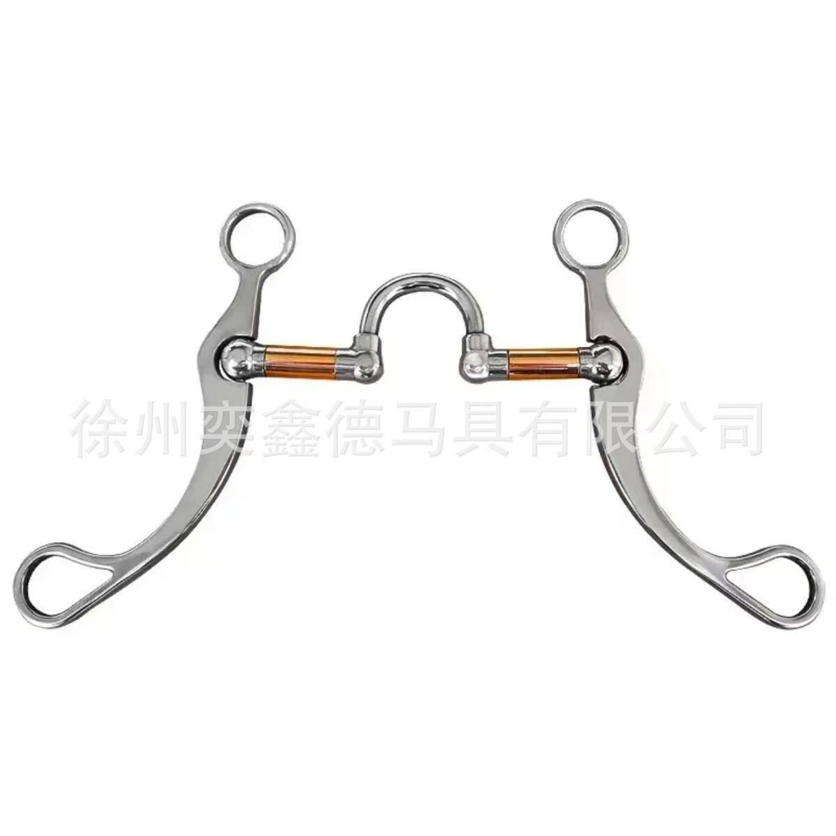 专业生产马术用品不锈钢西部马口衔马嘴套红铜管西式马嚼子衔马具
