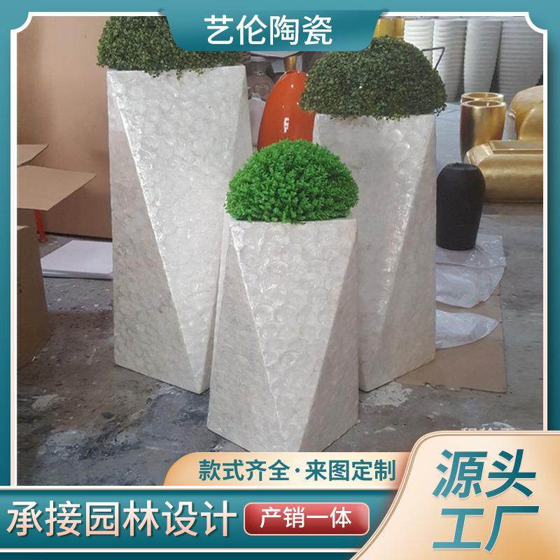 简约几何柱形玻璃钢绿植园林户外花盆组合房地产商场花器落地花瓶,纺织面料/辅料/配套,纺织机械配件,淘宝优惠券,粉丝福利购,淘宝优惠卷