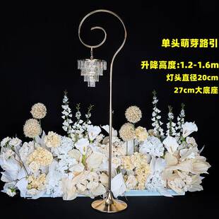 新晶款婚礼婚堂欧式铁艺电镀水吊灯庆道无品牌/具灯冰晶路引花布