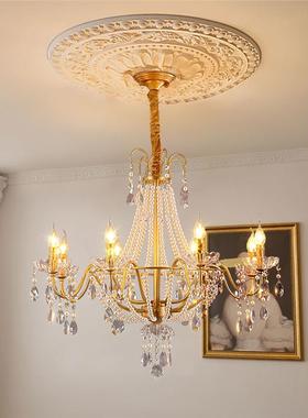 设美式水晶吊厅灯轻厅奢大气创意别墅卧室客主灯法式计师90609款