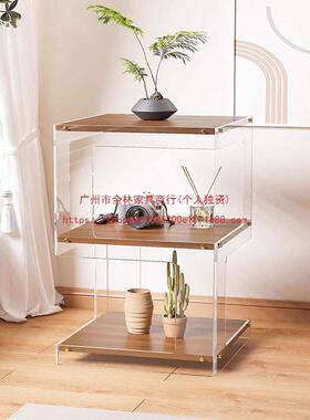 茶新款2亚克力卧室客35485厅落地50几床头多层多柜用途防尘收纳置