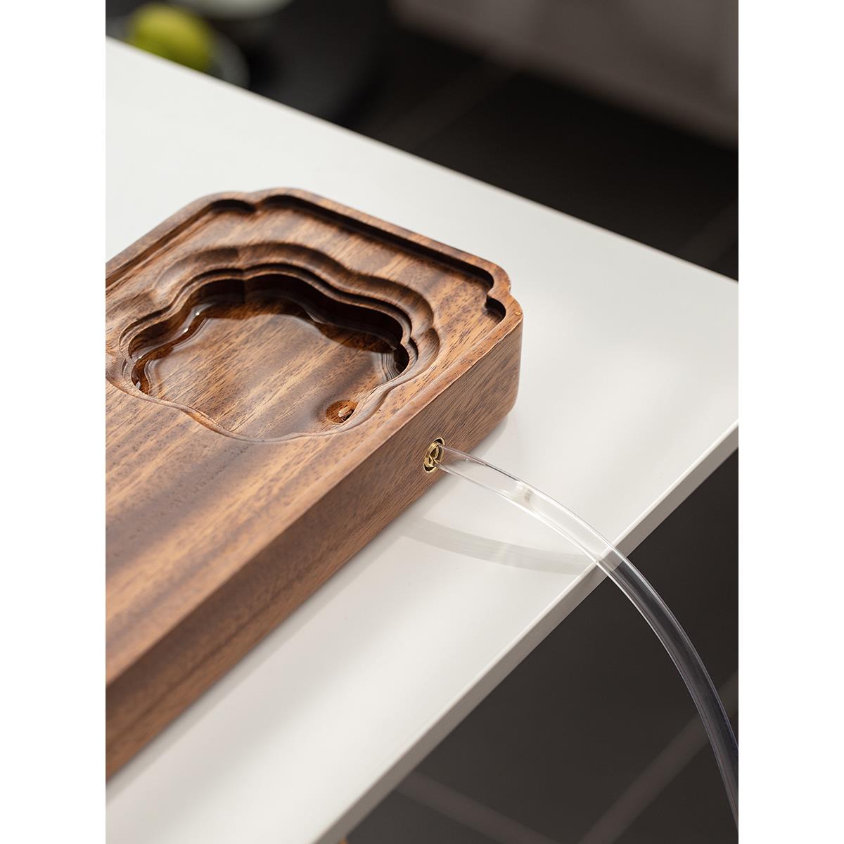 胡桃轻木中式可排新干水实木茶385盘家用小型泡台现代简约茶台奢