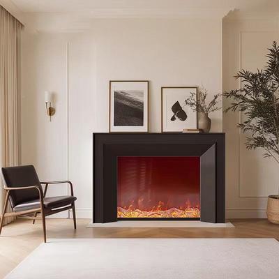 柜法式奶油风实木壁QKF炉装子饰柜古客厅入户边仿复真火焰取暖电