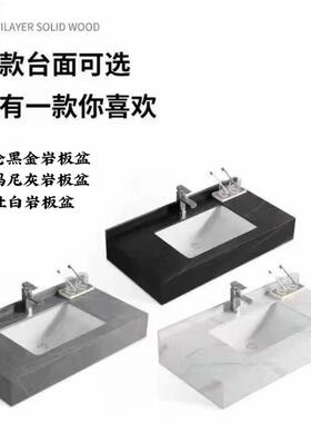 岩板一体大理石台面人造石洗盆漱手台盆洗脸70378池卫洗生间台面