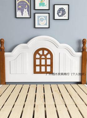 实木床儿童床1.8现代简5约米美经式济型主卧1米2白色公NMI主1.欧