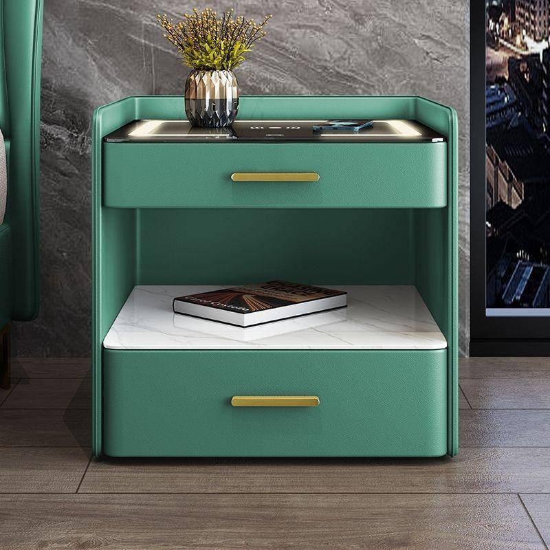 轻奢意式电实木智能床柜简带锁无线充头音响KTW酒店卧室整约装床