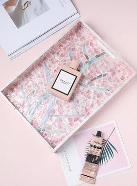 式轻奢天然贝LUA壳托盘家用茶客厅茶盘感餐桌收法纳置物几果盘子