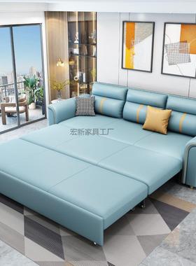 Hx2轻奢沙床用可折叠多功MFO能两客厅发小型可伸缩坐卧科户技布储