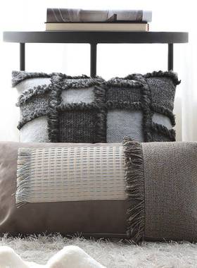 装约诧寂中古风贴布绣摆抱枕DXK酒店民宿样简板间靠垫售楼部软场