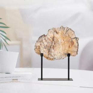 仿奢现代木化摆件轻样板间售楼处石客厅书SBG房书柜博古架软装饰