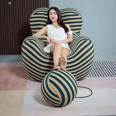 妈的怀抱布艺休闲单人沙设发台椅客厅意STN式极简计师网红阳懒妈