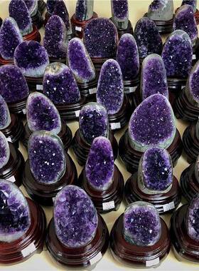 天然洞乌磁拉圭紫37013水晶原石紫块晶紫晶簇摆件紫水晶消石