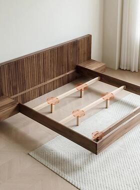 RBV北宸木作北美黑胡桃木床悬实简约全木双人床大浮床家用床主卧