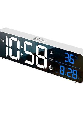 跨境亚逊马热卖高清L作E数DEUK码音乐闹钟充电挂钟工日闹钟客厅座