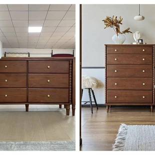 中古五斗柜美式斗柜卧风室收储纳物柜法式复古无品牌/实木厅客置